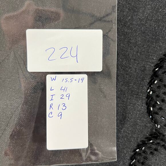 Quacker Factory Black Sequin Hearts Chain Denim Jeans Large Vintage - Picture 7 of 7